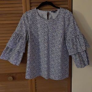 J Crew Mercantile ruffled sleeve top